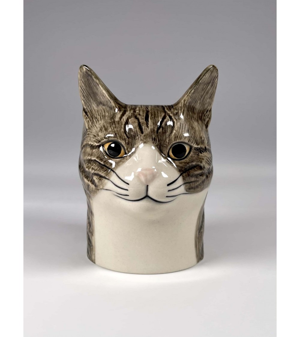 Stiftehalter Millie Von Quail Ceramics Katze Grau Und Weiss