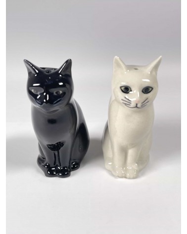 Daisy & Lucky - Salt and pepper shaker Cat Quail Ceramics pots set shaker cute unique cool