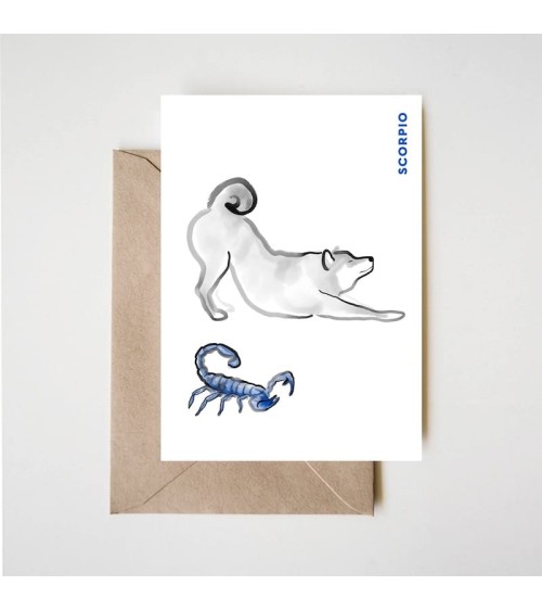 Birthday card horoscope - Scorpio Rice&Ink Greeting Card design switzerland original