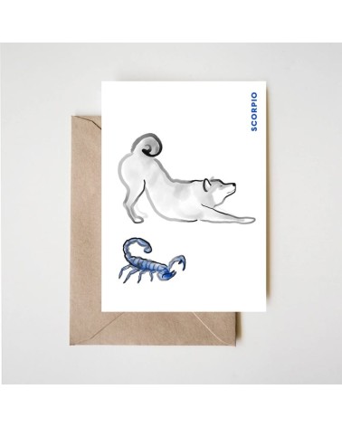 Geburtstagskarte Horoskop - Skorpion Rice&Ink glückwunschkarte zur hochzeit geburt zum geburtstag kaufen