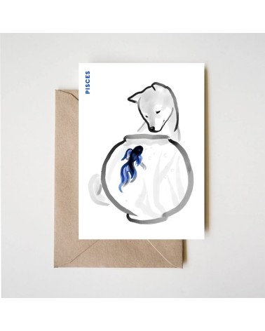 Geburtstagskarte Horoskop - Fische Rice&Ink geschenkidee schweiz kaufen