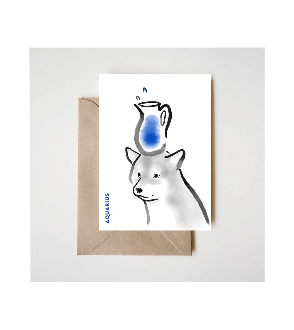 Birthday card horoscope - Aquarius Rice&Ink happy birthday wishes for a good friend congratulations cards