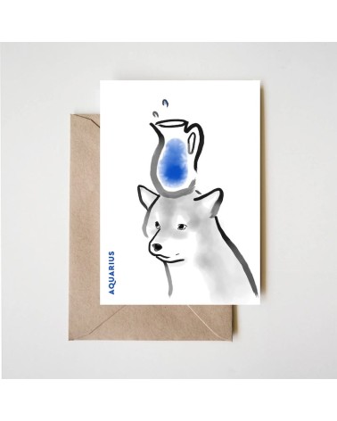 Birthday card horoscope - Aquarius Rice&Ink happy birthday wishes for a good friend congratulations cards