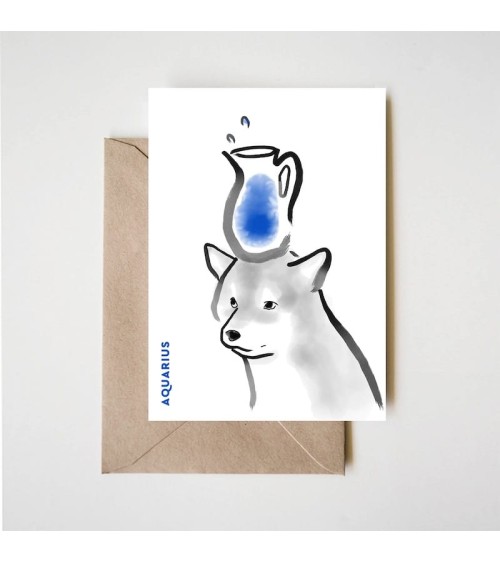 Birthday card horoscope - Aquarius Rice&Ink happy birthday wishes for a good friend congratulations cards