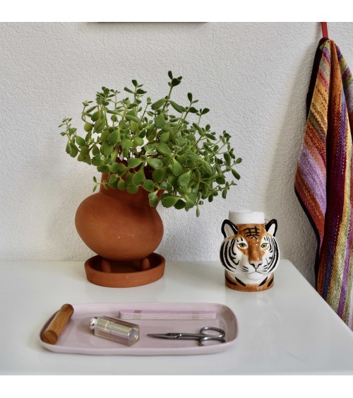 Tiger - Animal Pencil pot & Flower pot Quail Ceramics pretty pen pot holder cutlery toothbrush makeup brush