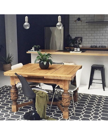 Vinyl Teppich - INGRID Schwarz Brita Sweden küchenteppich küchenläufer waschbar waschbarer outdoor teppich Teppichläufer balkon