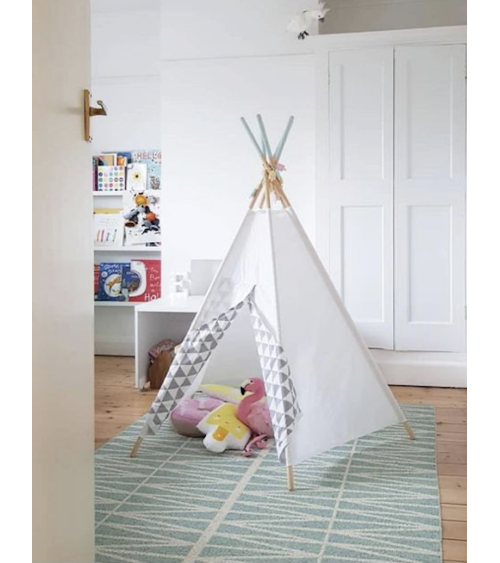 Tapis Vinyle - HELMI Turquoise Brita Sweden tapis scandinave en vinyle lavable en machine de cuisine exterieur salon couloir