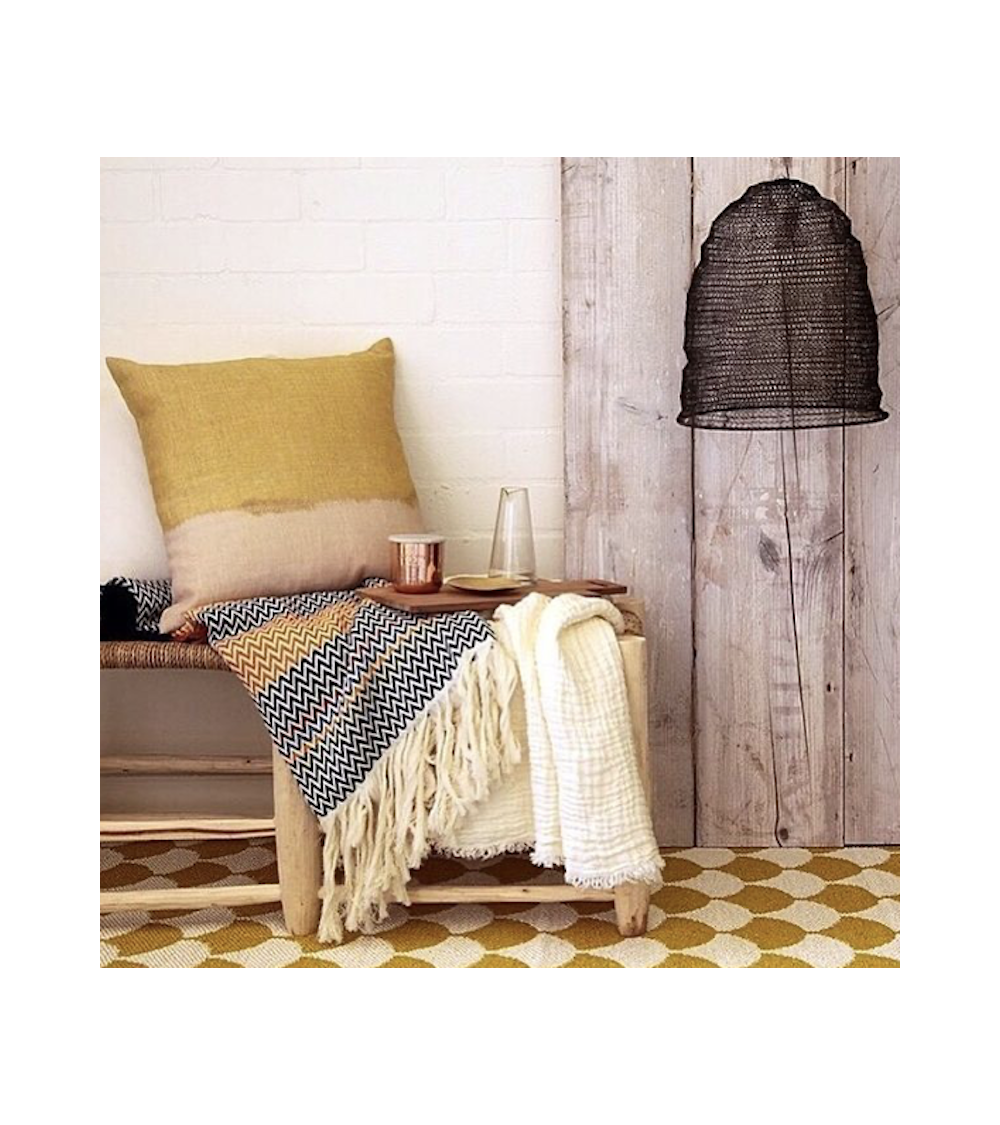 Vinyl Teppich - GERDA Mustard Brita Sweden küchenteppich küchenläufer waschbar waschbarer outdoor teppich Teppichläufer balkon