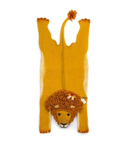 Leopold il leone - Tappeto animale in lana Sew Heart Felt tappeti in lana naturale fatti a mano Tappeto animali bambini