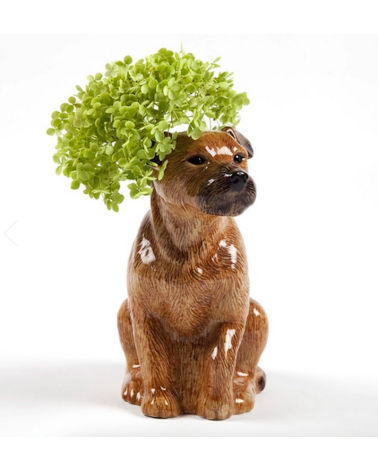 Vase à fleurs - Border Terrier Quail Ceramics design fleur décoratif original kitatori suisse