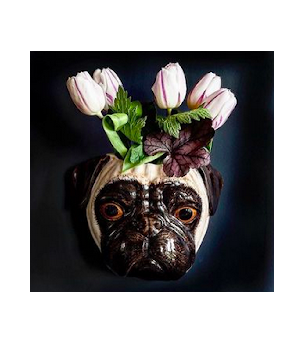 Fawn Pug - Small Dog Wall Vase Quail Ceramics table flower living room vase kitatori switzerland