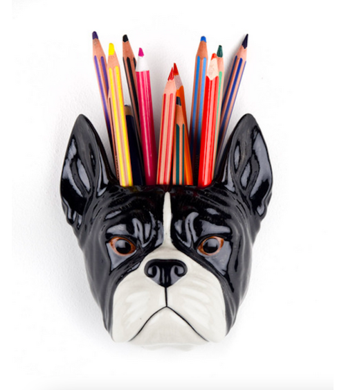 Französische Bulldogge - Kleine Wandvase Hund Quail Ceramics vasen deko blumenvase blume vase design dekoration spezielle sch...