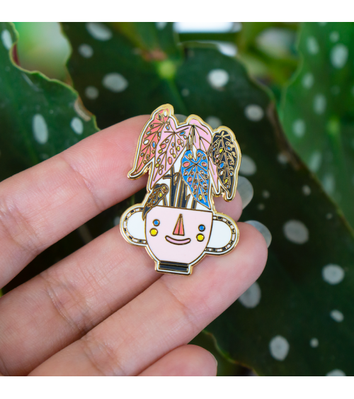 Enamel Pins - Polka Dot Begonia Angelope Design broches and pins hat pin badges collectible