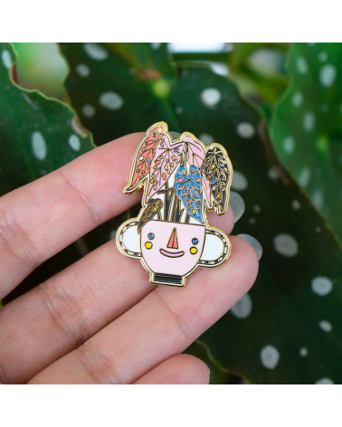 Enamel Pins - Polka Dot Begonia Angelope Design broches and pins hat pin badges collectible