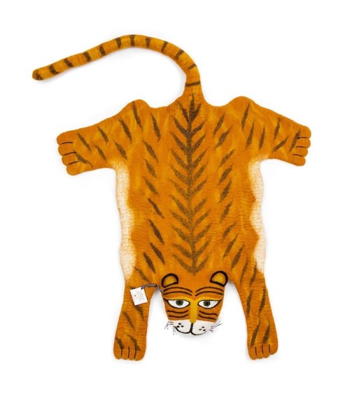 Raj - Tiger Teppich - Tierteppich aus Wolle Sew Heart Felt Tier Teppich Waldtiere Kinderzimmer Kinderteppich Kinder Teppich