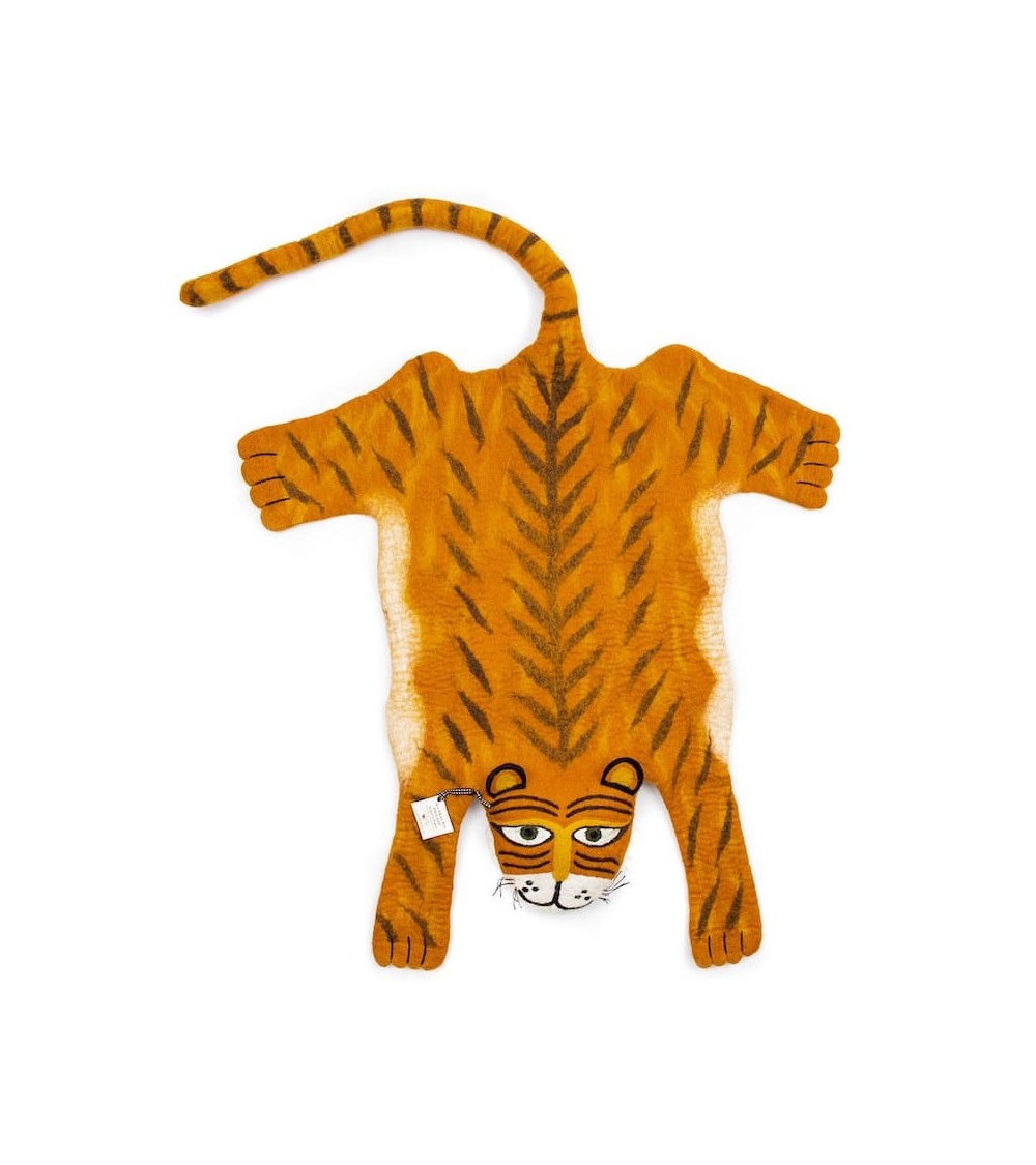 Raj the Tiger - Wool animal rug Sew Heart Felt animal rugs for nursery animal rug for living room kids