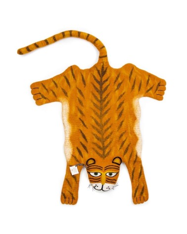 Raj la Tigre - Tappeto animale in lana Sew Heart Felt tappeti in lana naturale fatti a mano Tappeto animali bambini
