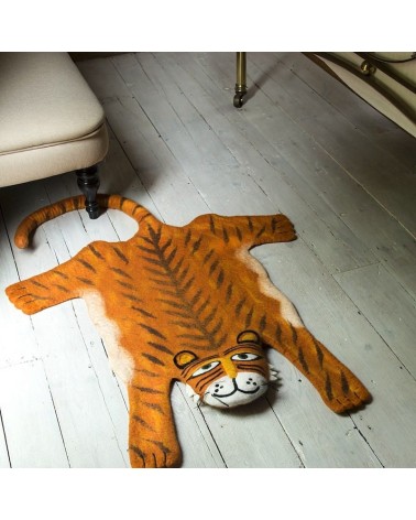 Raj the Tiger - Wool animal rug Sew Heart Felt animal rugs for nursery animal rug for living room kids