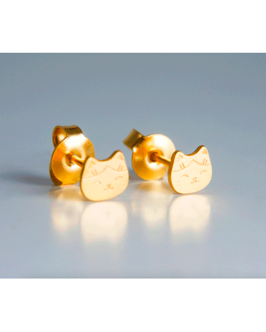 Manekineko - Gold plated earrings Adorabili Paris cute fashion design designer for women