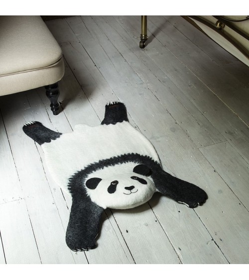 Ping the Panda - Children's wool rug Sew Heart Felt animal rugs for nursery animal rug for living room kids