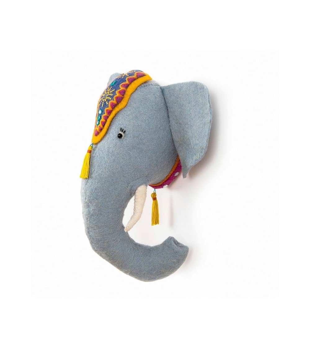 Elephant Head Wall decor - Wool Trophy Sew Heart Felt Baby & Kids Room design switzerland original