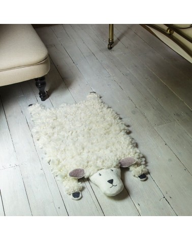 Shirley - Tappeto animale in lana - Pecora Sew Heart Felt tappeti in lana naturale fatti a mano Tappeto animali bambini