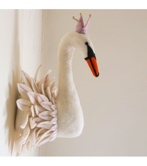 Tête de Cygne - Décor mural - Trophée en laine Sew Heart Felt Chambre bébé & enfant design suisse original