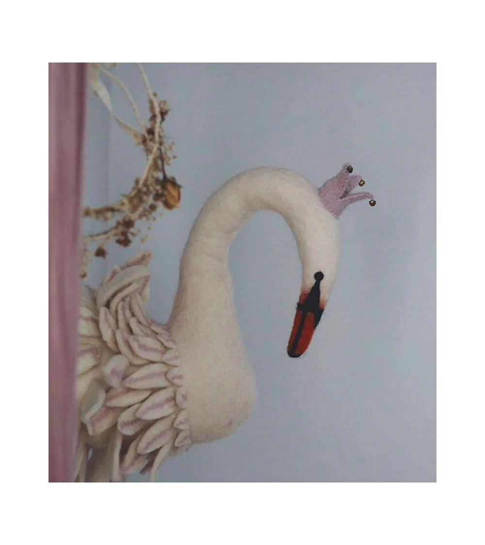 Schwan Tierkopf Trophaë - Wanddeko Sew Heart Felt Wanddeko Kinderzimmer design Schweiz Original