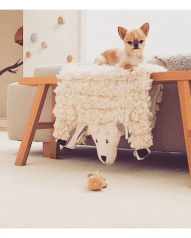 Shirley - Tappeto animale in lana - Pecora Sew Heart Felt tappeti in lana naturale fatti a mano Tappeto animali bambini