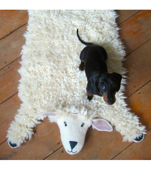 Shirley - Tier-Teppich aus Wolle - Schaf Sew Heart Felt Kinderteppich design Schweiz Original