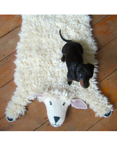 Shirley - Tappeto animale in lana - Pecora Sew Heart Felt tappeti in lana naturale fatti a mano Tappeto animali bambini