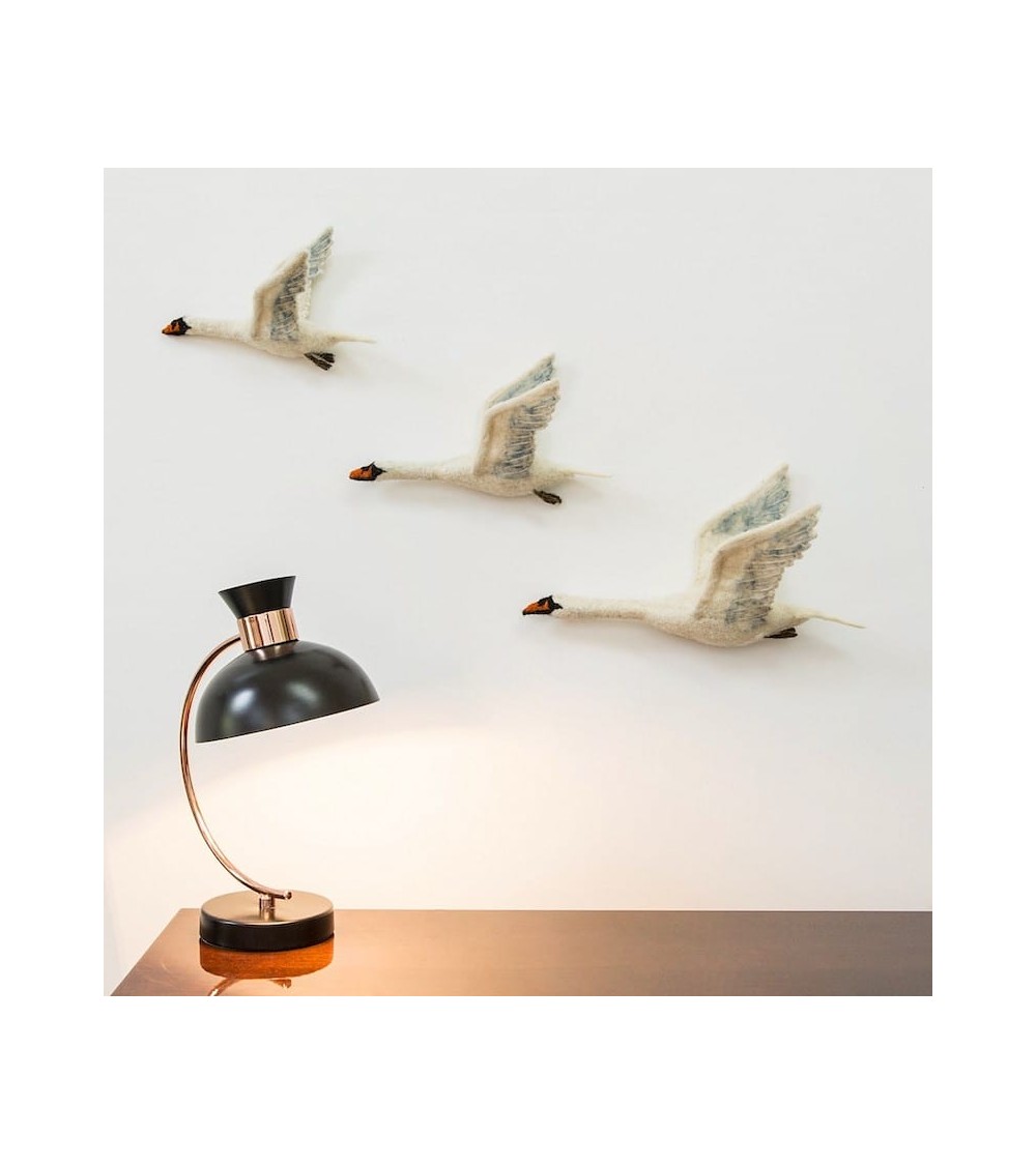 Wall decoration - Flying Swans Sew Heart Felt Wall Art & Decor design switzerland original