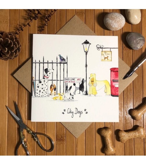 Greeting Card - City Dogs Illustration by Abi Greeting Card design switzerland original