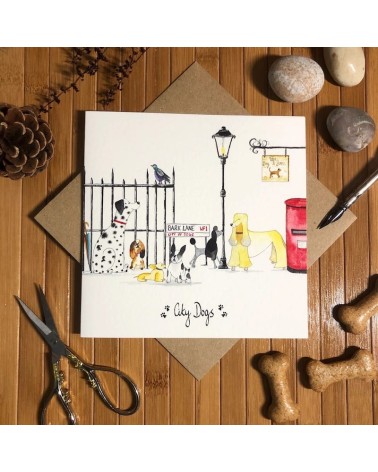 Greeting Card - City Dogs Illustration by Abi happy birthday wishes for a good friend congratulations cards