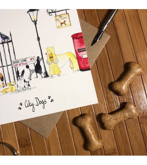 Greeting Card - City Dogs Illustration by Abi happy birthday wishes for a good friend congratulations cards