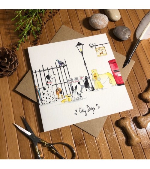 Greeting Card - City Dogs Illustration by Abi happy birthday wishes for a good friend congratulations cards