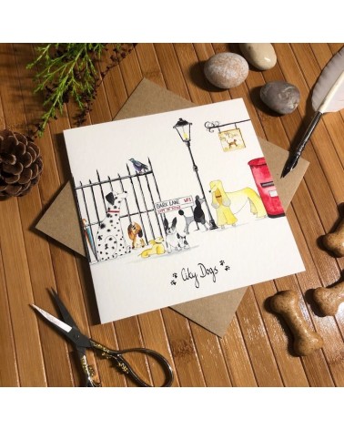 Grußkarte - Stadthunde Illustration by Abi geschenkidee schweiz kaufen