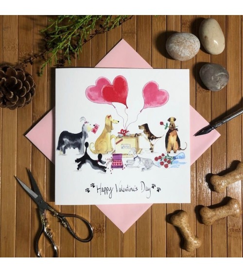 Valentine's Day card - Dogs in love Illustration by Abi original gift idea switzerland