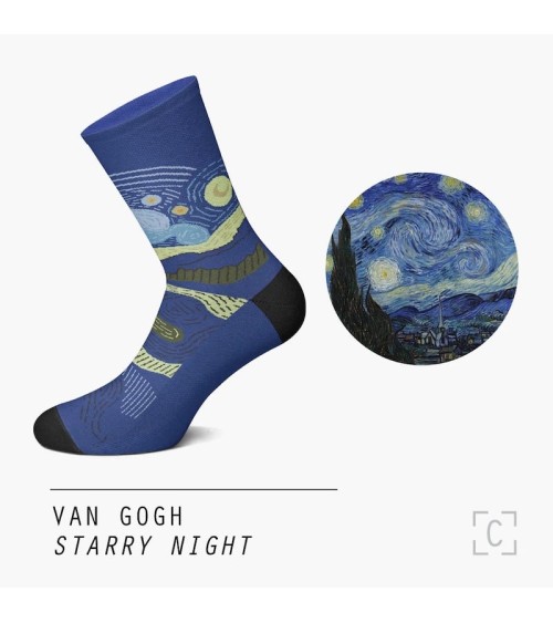 Chaussettes - La nuit étoilée de Vincent van Gogh Curator Socks jolies chausset pour homme femme fantaisie drole originales