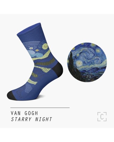 Chaussettes - La nuit étoilée de Vincent van Gogh Curator Socks jolies chausset pour homme femme fantaisie drole originales
