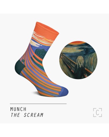 Chaussettes - Le Cri d'Edvard Munch Curator Socks jolies chausset pour homme femme fantaisie drole originales