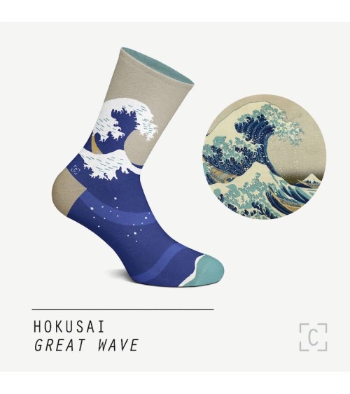 Calzini - La grande onda di Kanagawa - Katsushika Hokusai Curator Socks Calze design svizzera originale