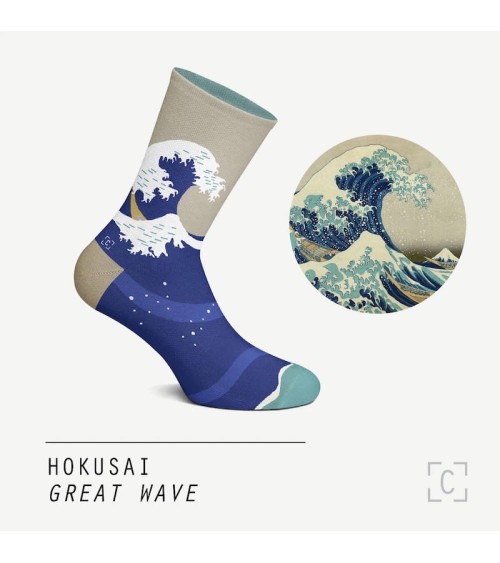 Chaussettes - La Grande Vague de Kanagawa - Katsushika Hokusai Curator Socks jolies pour femme originales pour homme chausset...