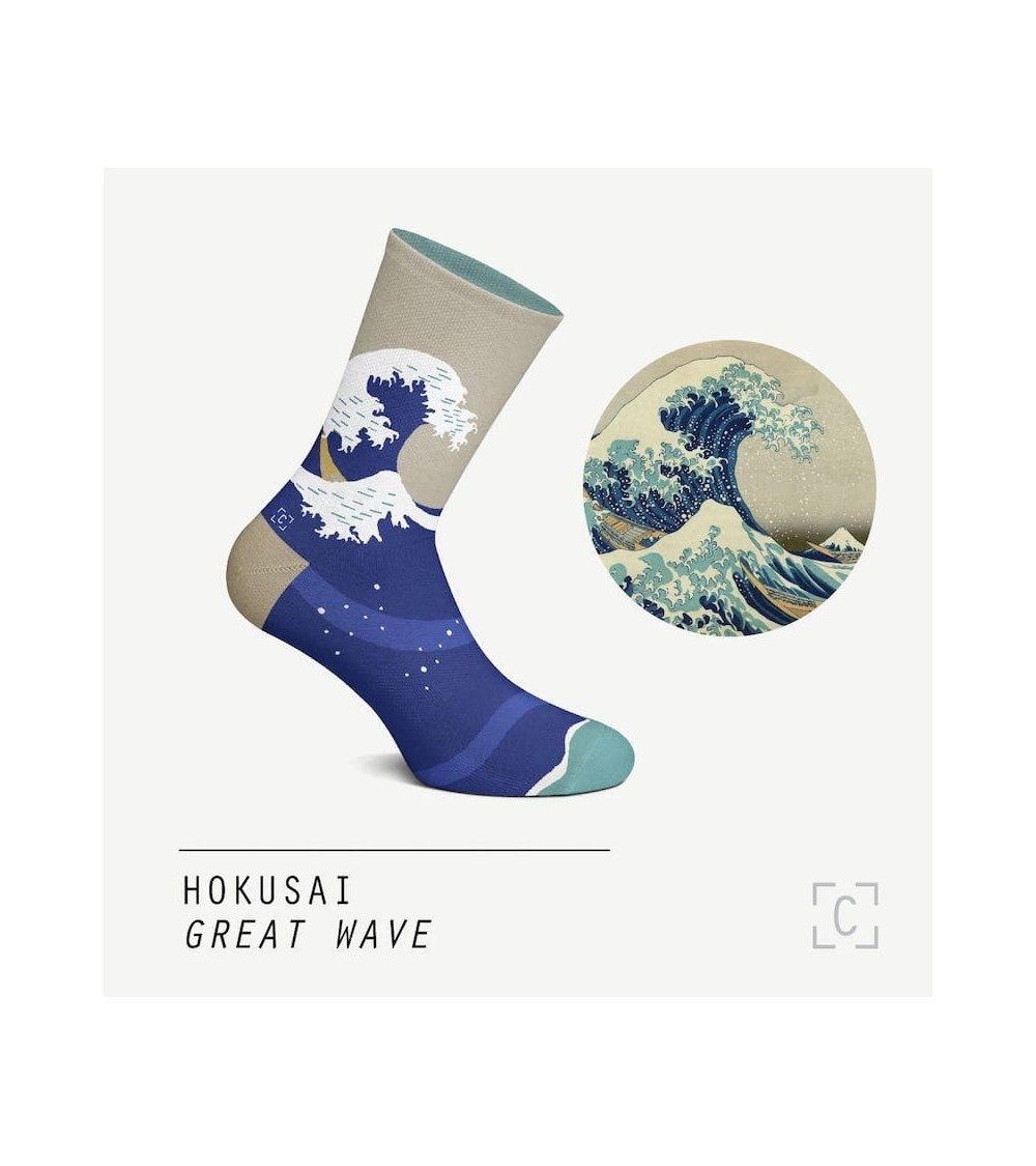 Socken - Die große Welle vor Kanagawa von Katsushika Hokusai Curator Socks Socke lustige Damen Herren farbige coole socken mi...