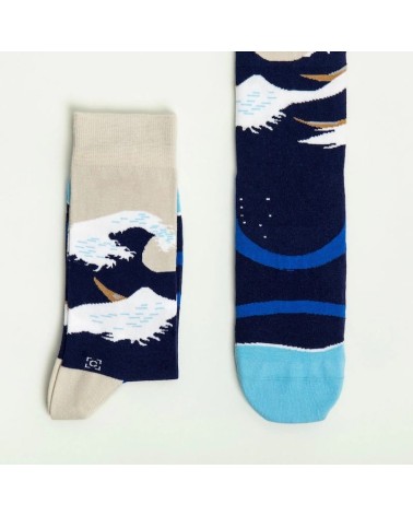 Chaussettes - La Grande Vague de Kanagawa - Katsushika Hokusai Curator Socks jolies chausset pour homme femme fantaisie drole...