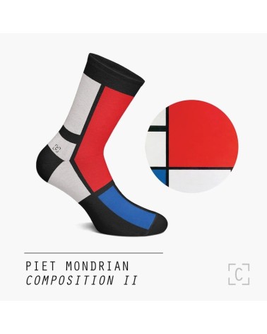 Socken - Komposition II in Rot, Blau und Gelb von Piet Mondrian Curator Socks socke kuschelsocken für damen lustig herren far...