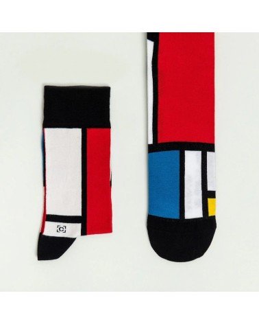 Socken - Komposition II in Rot, Blau und Gelb von Piet Mondrian Curator Socks Socke lustige Damen Herren farbige coole socken...