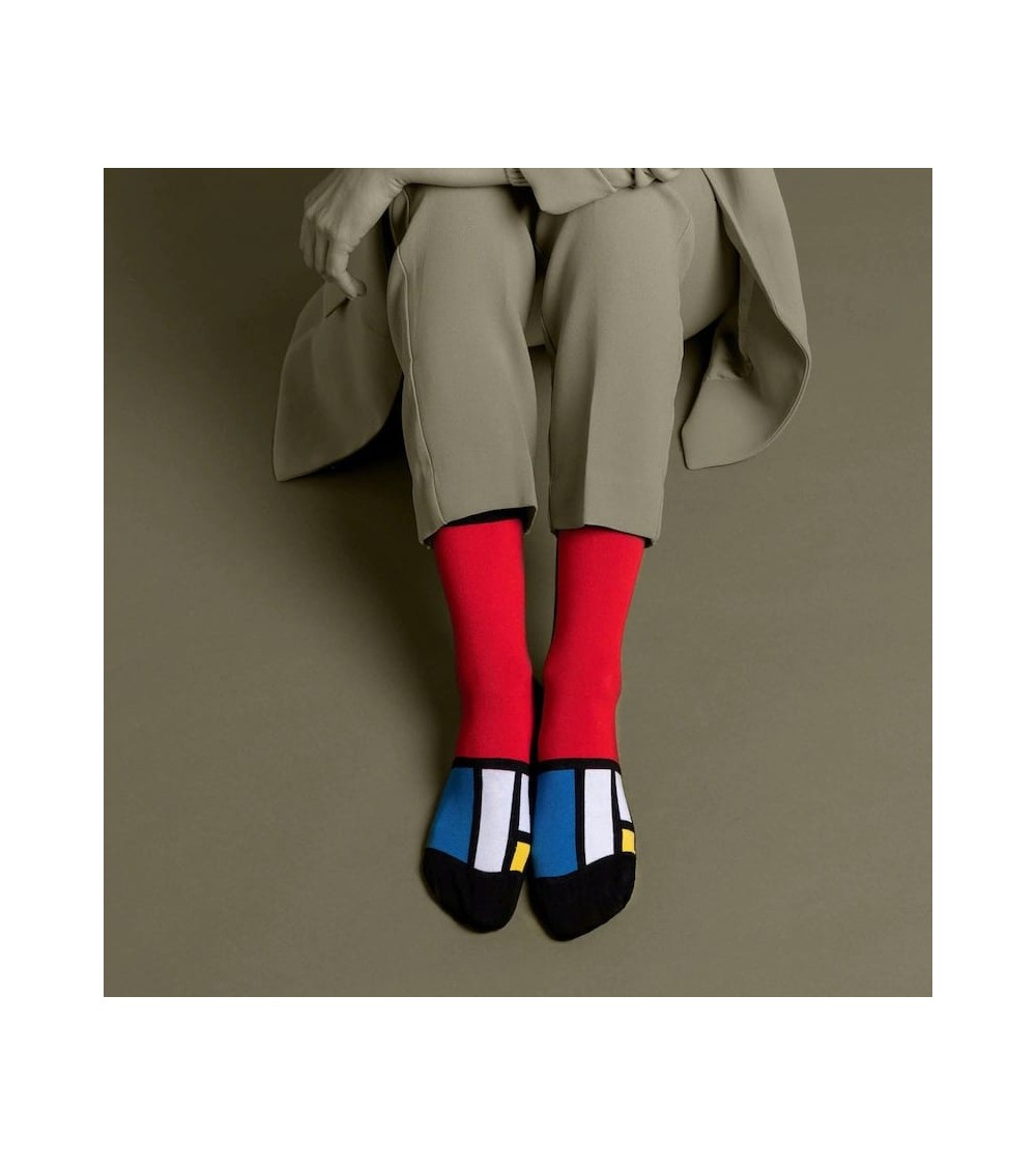 Socks - Composition II in Red, Blue and Yellow by Piet Mondrian Curator Socks funny crazy cute cool best pop socks for women men