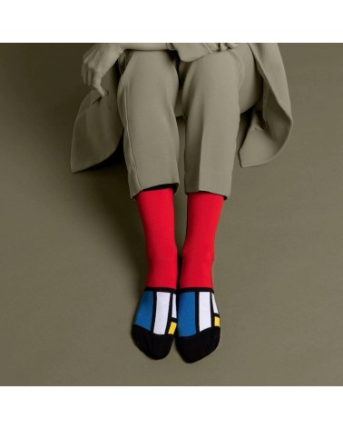 Socken - Komposition II in Rot, Blau und Gelb von Piet Mondrian Curator Socks socke kuschelsocken für damen lustig herren far...