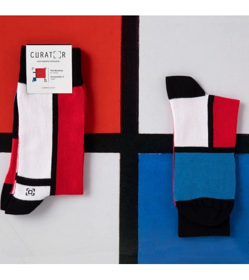 Socken - Komposition II in Rot, Blau und Gelb von Piet Mondrian Curator Socks socke kuschelsocken für damen lustig herren far...